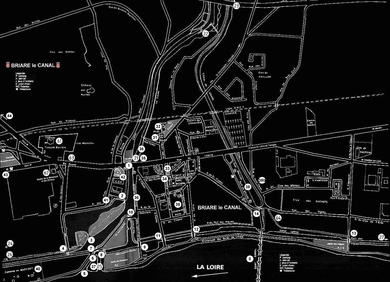 Plan de la ville de Briare le Canal